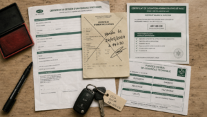 Document vendre une voiture : certificat cession, carte grise, non-gage et contrôle technique
