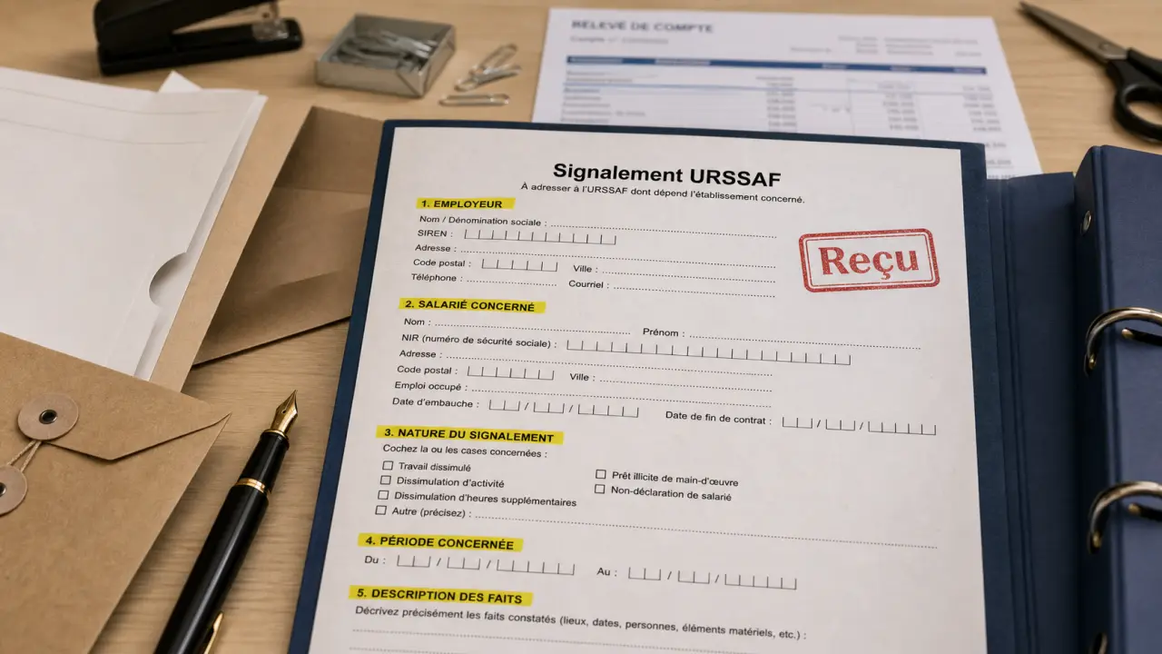 Dénonciation URSSAF avec preuves et faits datés