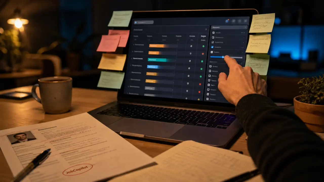 JobCopilot automatise la recherche d’emploi : tableau de suivi des candidatures, filtre et CV.