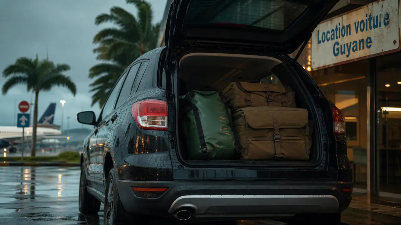Location voiture guyane : SUV devant agence à Cayenne