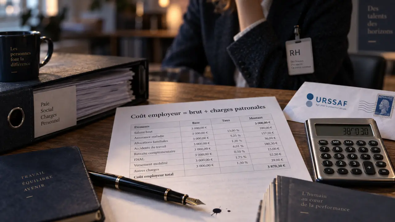 Charge patronale pourcentage : coût employeur brut et charges URSSAF