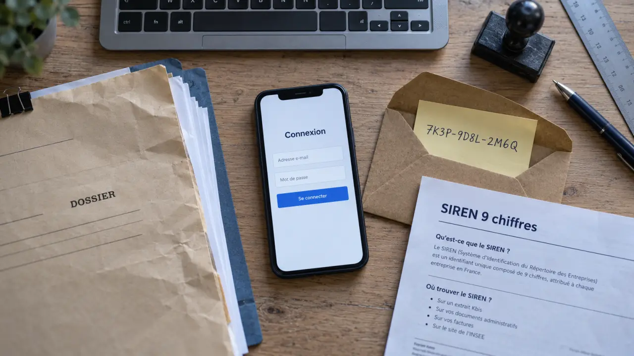 creation espace pro impots : SIREN et code d’activation postal